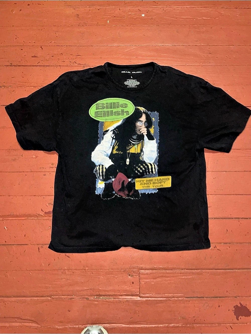 Billie Eilish Hit Me Hard and Soft Tour T-Shirt Graphic T-Shirt Black Large Like